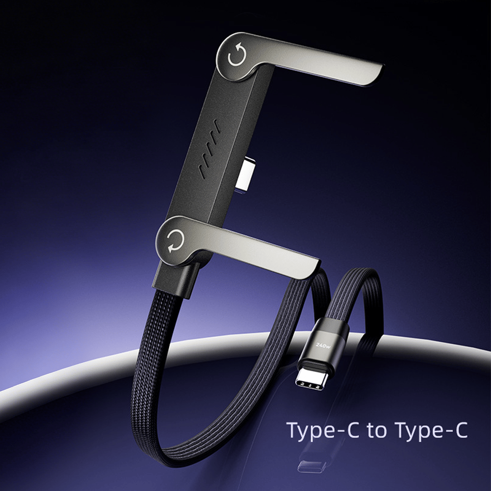 🥇KUBOZN® 2-in-1 Invisible Holder Charger Cable – 240W Fast Charging Cord with Built-In Phone Stand (Offer)